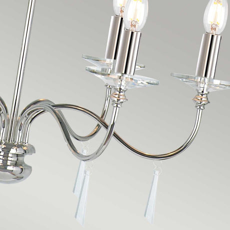 Finsbury Park 6-Light Chandelier Polished Nickel - Comet Lighting