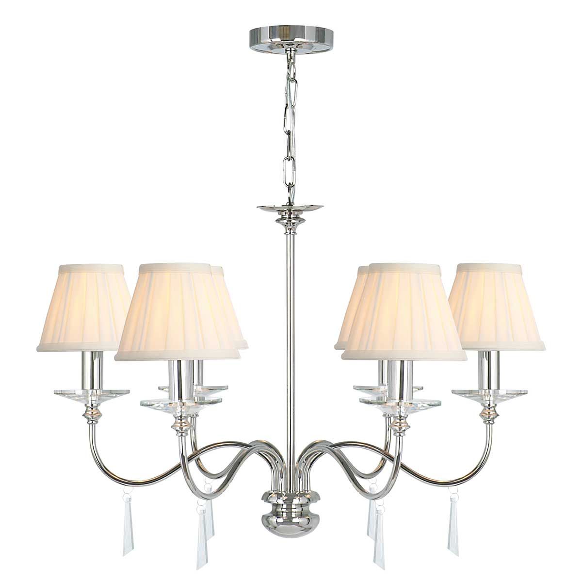 Finsbury Park 6-Light Chandelier Polished Nickel - Comet Lighting