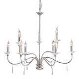 Finsbury Park 9-Light Chandelier Polished Nickel - Comet Lighting