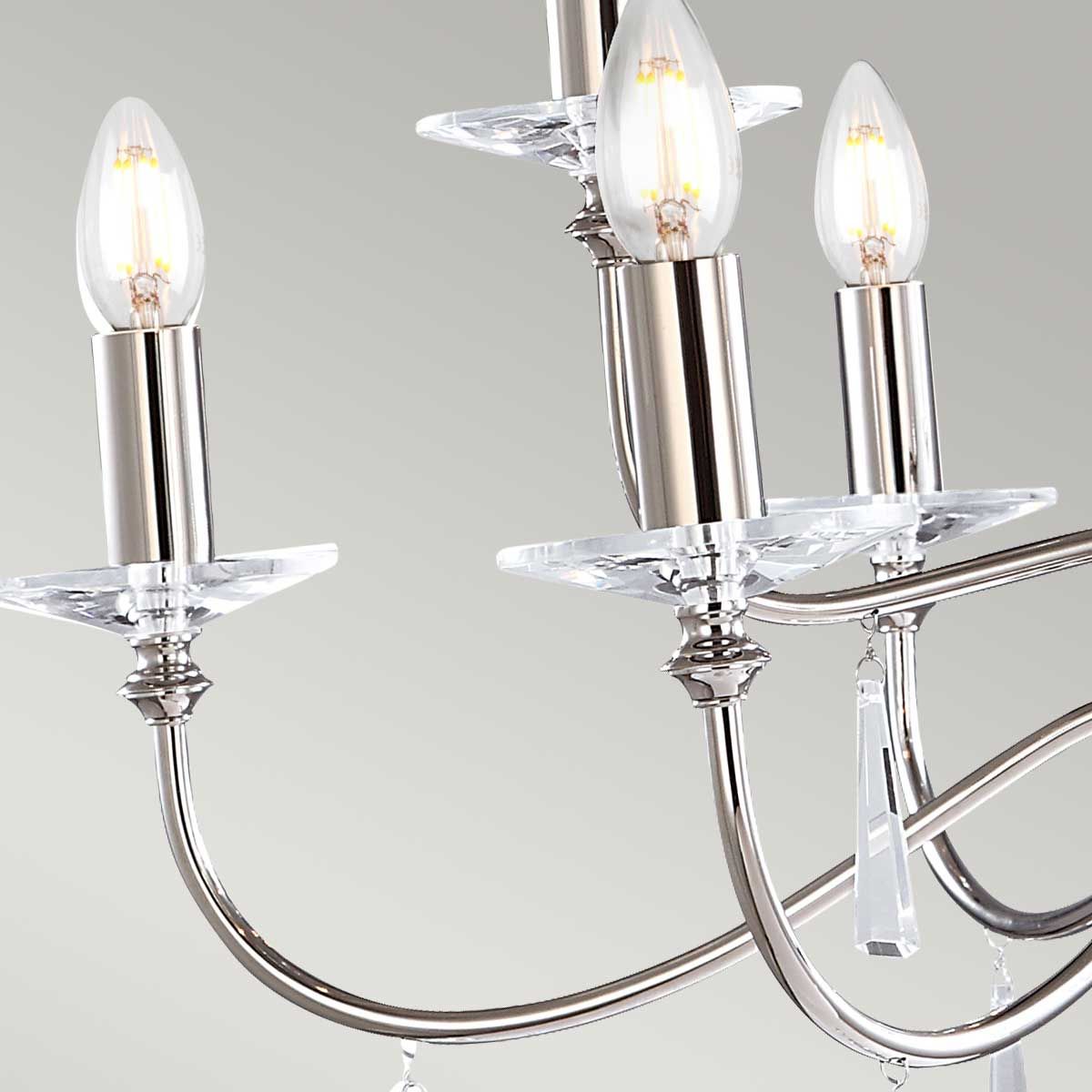 Finsbury Park 9-Light Chandelier Polished Nickel - Comet Lighting