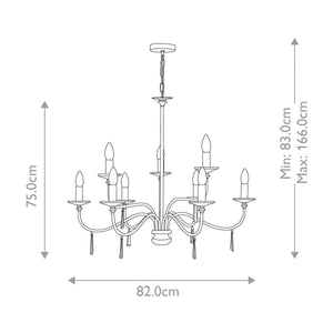 Finsbury Park 9-Light Chandelier Polished Nickel - Comet Lighting