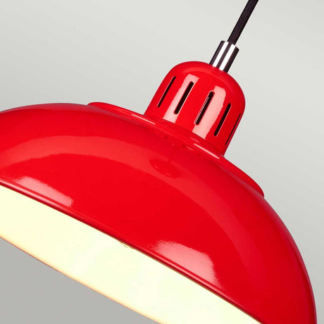 Franklin 1 Light Pendant - Red - Comet Lighting
