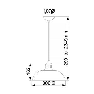 Franklin 1 Light Pendant - Red - Comet Lighting