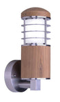 Poole Outdoor Wall Light Stainless Steel/Teak - Comet Lighting