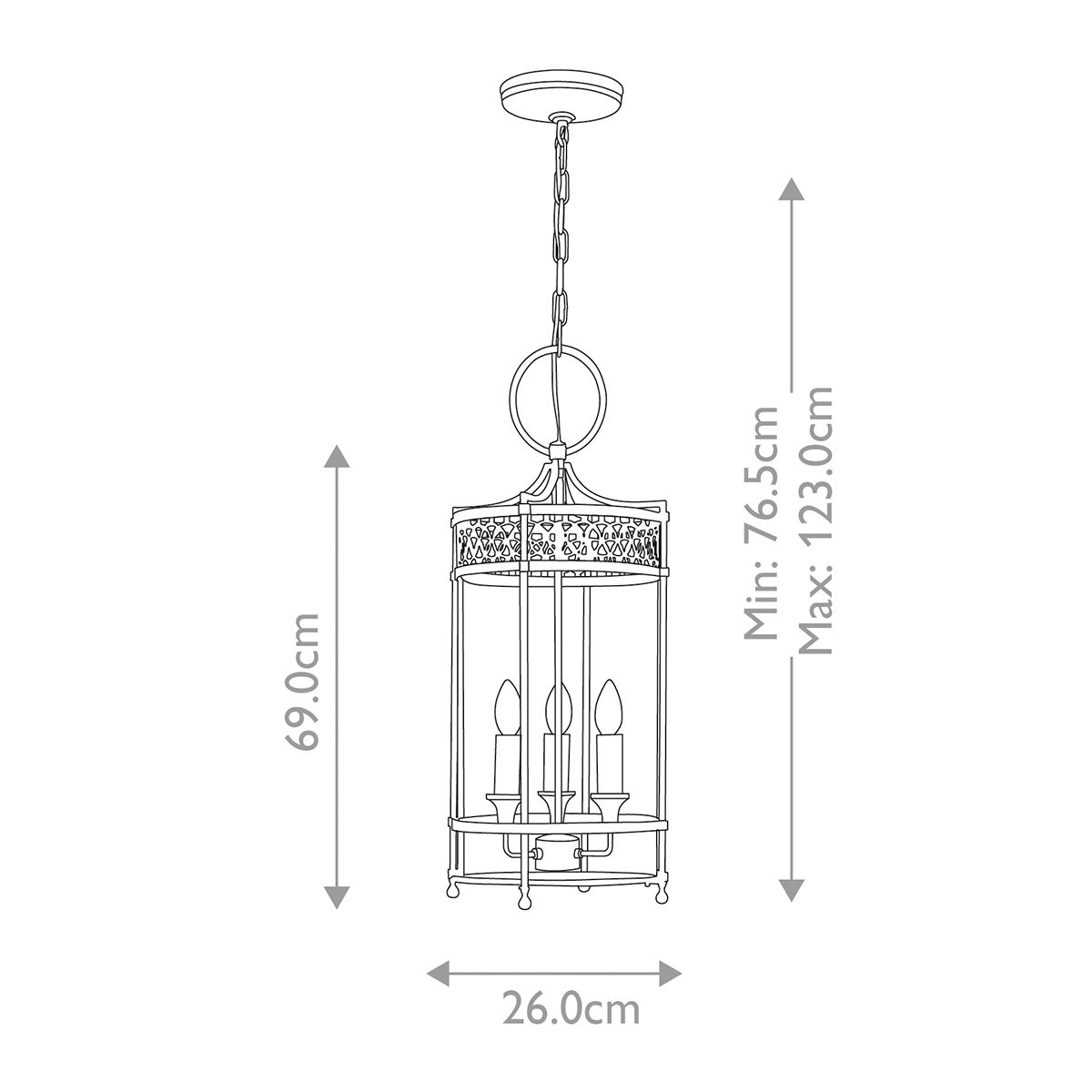 Guildhall Pendant Ceiling Light Polished Nickel - Comet Lighting