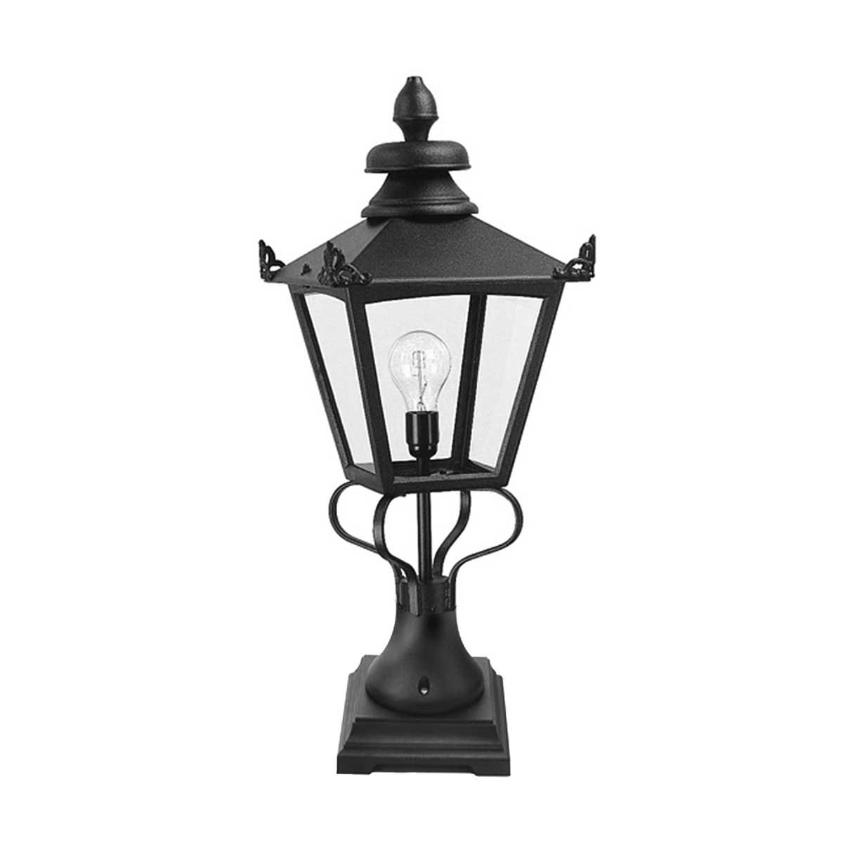 Grampian Outdoor Pedestal Lantern Black