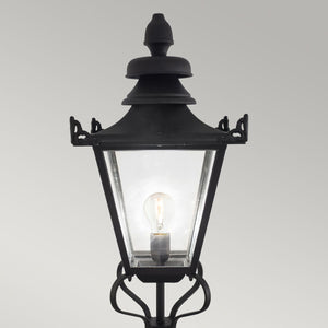 Grampian Outdoor Pedestal Lantern Black - Comet Lighting