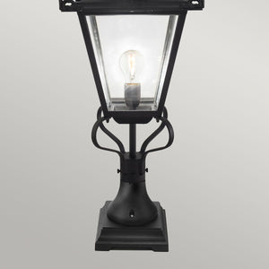 Grampian Outdoor Pedestal Lantern Black - Comet Lighting