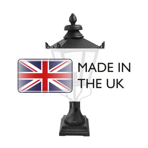 Grampian Outdoor Pedestal Lantern Black - Comet Lighting