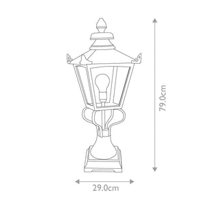 Grampian 1 Light Pedestal Lantern - Comet Lighting