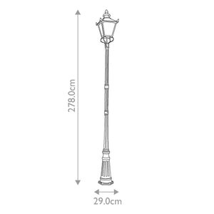 Grampian Outdoor Lamp Post Black - Comet Lighting