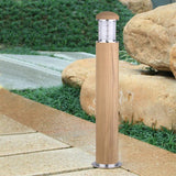 Poole Outdoor Bollard Stainless Steel & Teak - Comet Lighting