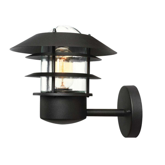 Helsingor 1 Light Wall Lantern - Black - Comet Lighting