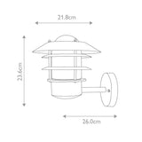 Helsingor 1 Light Wall Lantern - Black - Comet Lighting