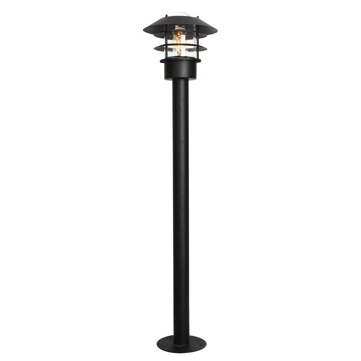 Helsingor 1 Light Bollard Lantern - Black - Comet Lighting