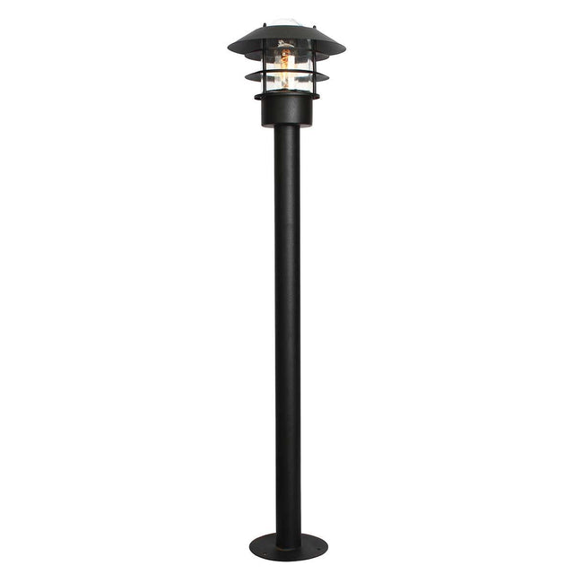 Helsingor 1 Light Bollard Lantern - Black - Comet Lighting