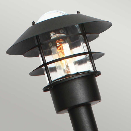 Helsingor 1 Light Bollard Lantern - Black - Comet Lighting