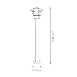 Helsingor 1 Light Bollard Lantern - Black - Comet Lighting