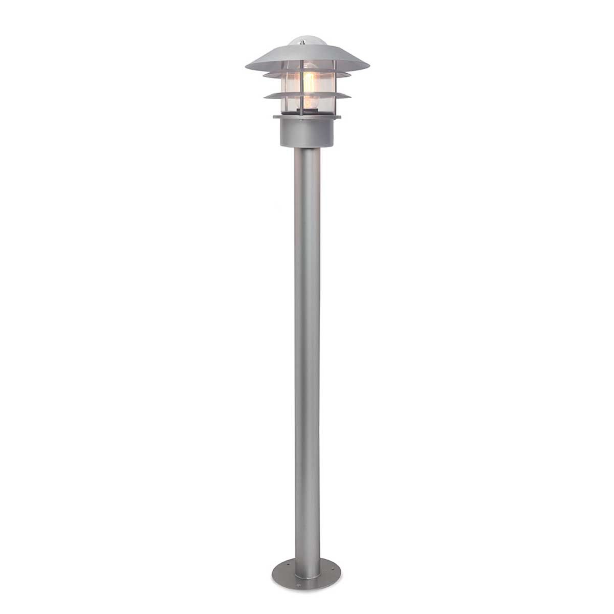 Helsingor 1 Light Bollard Lantern - Silver - Comet Lighting