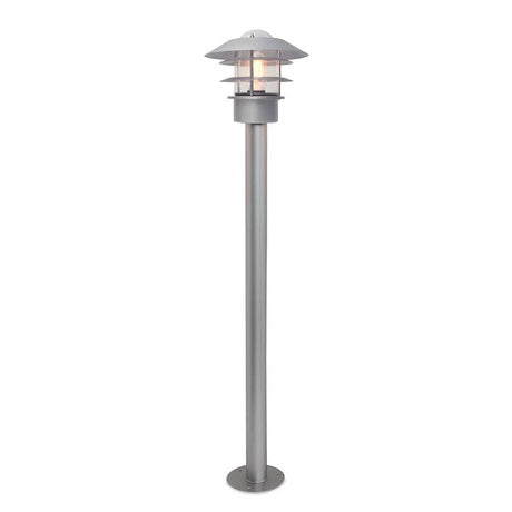 Helsingor 1 Light Bollard Lantern - Silver - Comet Lighting