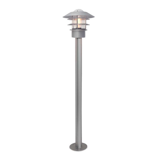 Helsingor 1 Light Bollard Lantern - Silver - Comet Lighting