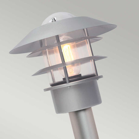 Helsingor 1 Light Bollard Lantern - Silver - Comet Lighting