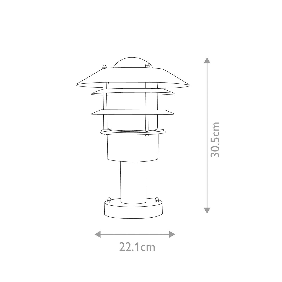 Helsingor 1 Light Pedestal Lantern - Black - Comet Lighting