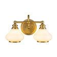 Ainsley 2 Light Wall Light Brushed Brass - Comet Lighting