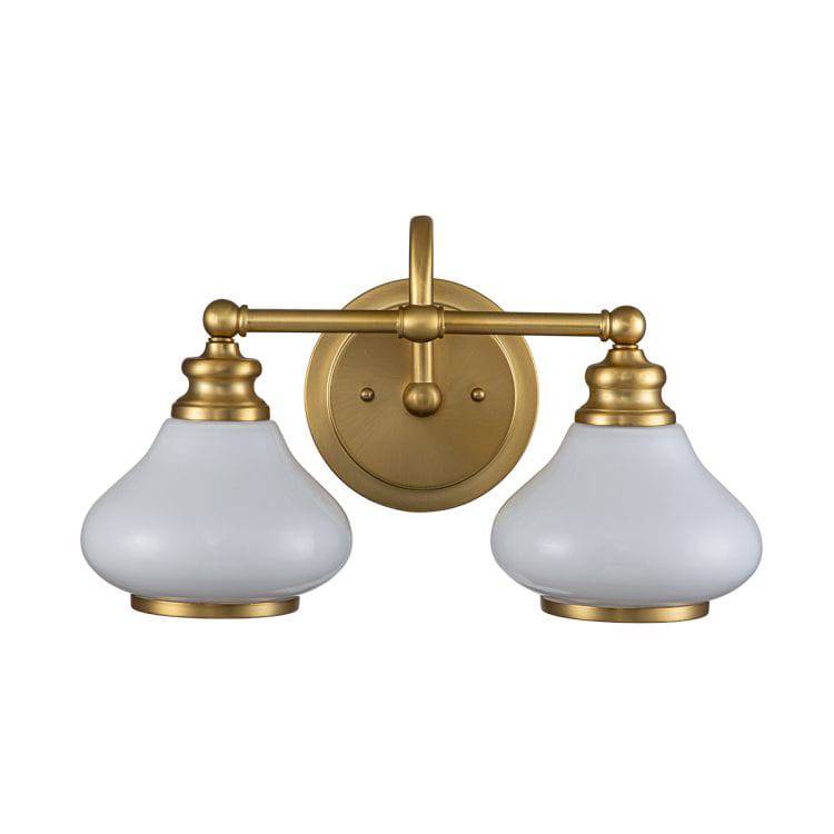 Ainsley 2 Light Wall Light Brushed Brass - Comet Lighting