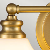 Ainsley 2 Light Wall Light Brushed Brass - Comet Lighting