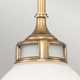 Amelia 1 Light Medium Pendant Heritage Brass - Comet Lighting