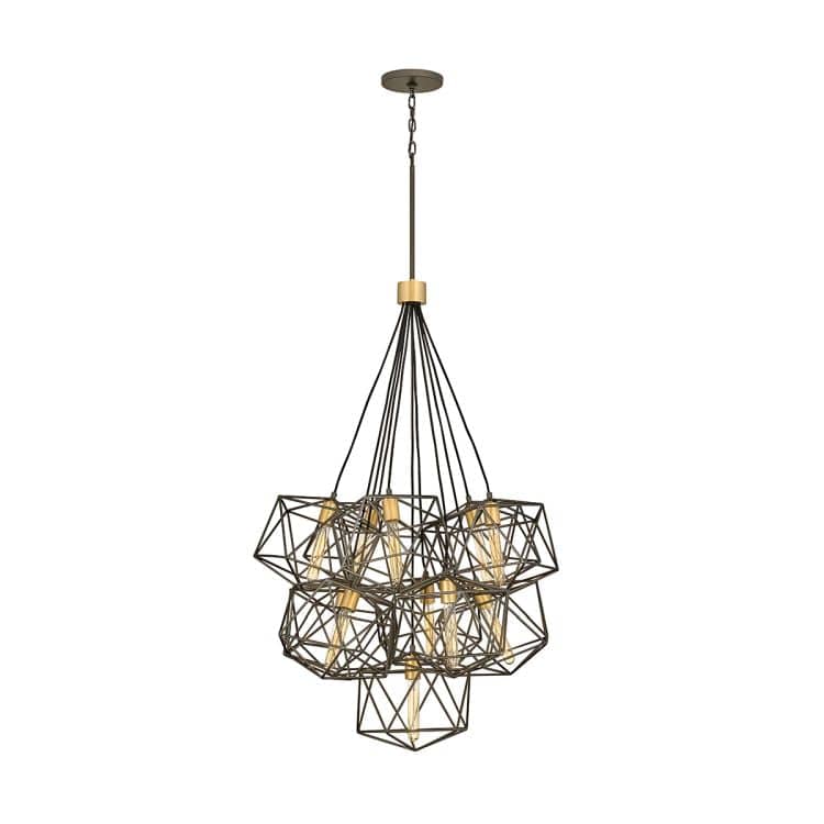 Astrid1 1 Light Pendant Cluster Metallic Matte Bronze with Deluxe Gold Accents - Comet Lighting