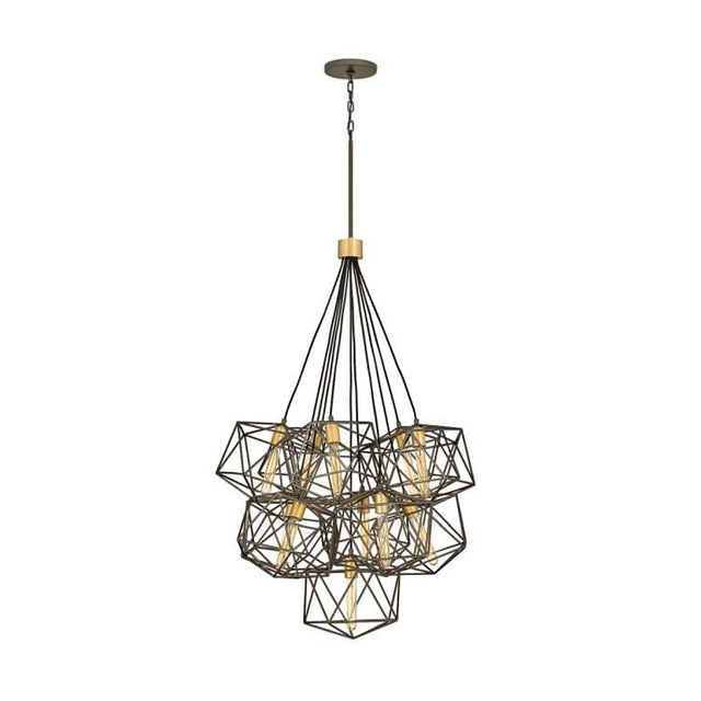 Astrid1 1 Light Pendant Cluster Metallic Matte Bronze with Deluxe Gold Accents - Comet Lighting