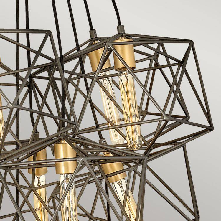 Astrid1 1 Light Pendant Cluster Metallic Matte Bronze with Deluxe Gold Accents - Comet Lighting