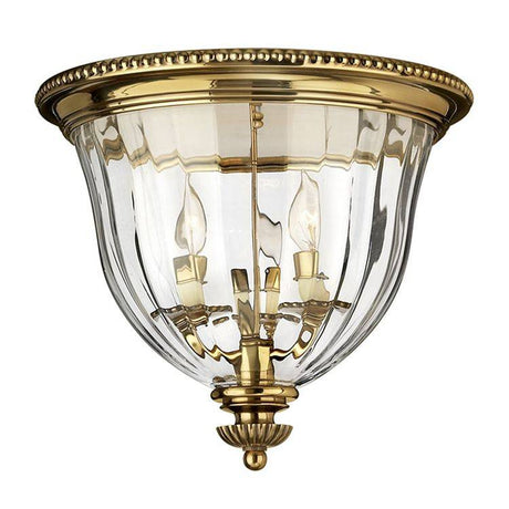 Cambridge 3-Light Flush Ceiling Light Brass - Comet Lighting