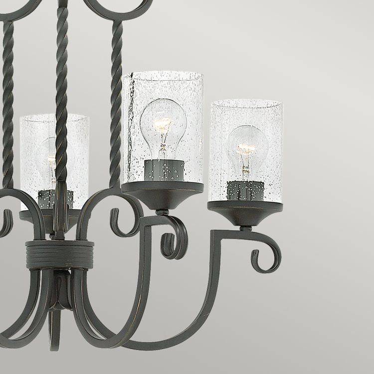 Casa 5 Light Chandelier Olde Black - Comet Lighting