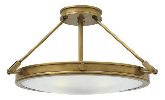 Collier 4-Light Large Semi-Flush Heritage Brass - Comet Lighting