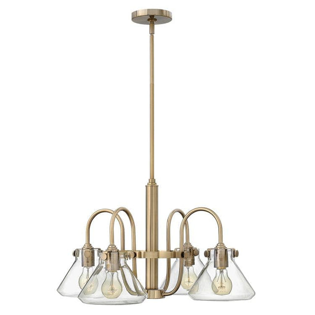 Congress Clear Glass Chandelier A Brushed Caramel - Comet Lighting