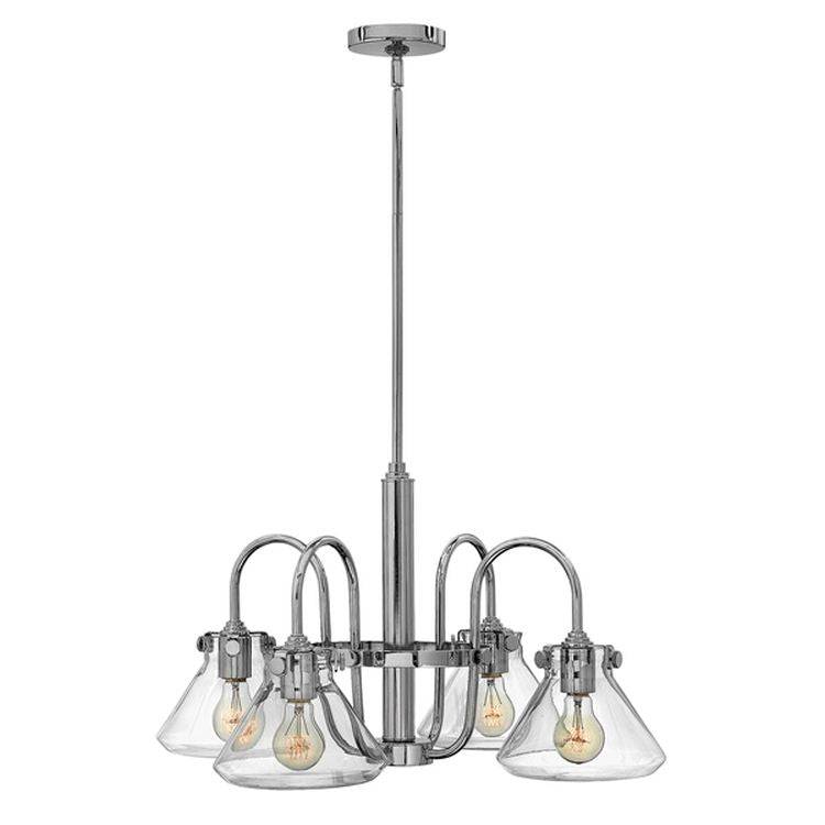 Congress Clear Glass Chandelier A Chrome - Comet Lighting