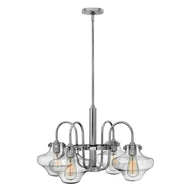 Congress Clear Glass Chandelier B Chrome - Comet Lighting