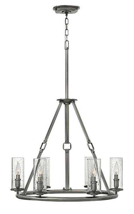 Dakota 6-Light Chandelier Polished Antique Nickel - Comet Lighting