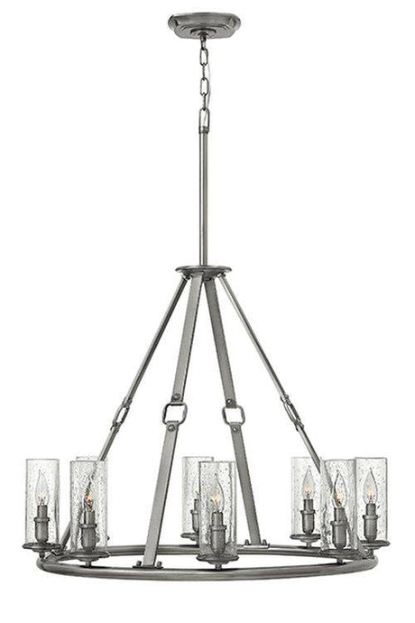 Dakota 8-Light Chandelier Polished Antique Nickel - Comet Lighting