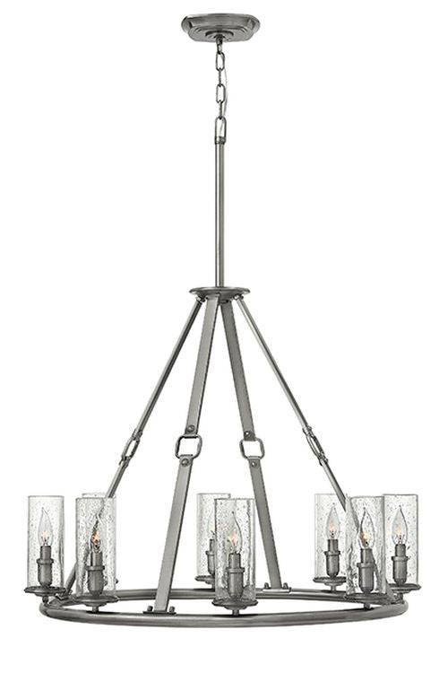 Dakota 8-Light Chandelier Polished Antique Nickel - Comet Lighting