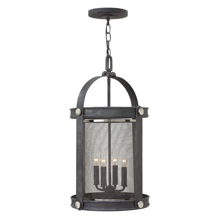 Holden 4Lt Pendant Chandelier Finish: Aged Zinc - Comet Lighting