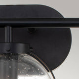 Hollis 3 Light Wall Light Clear Glass Black - Comet Lighting