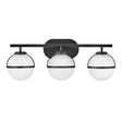 Hollis 3 Light Wall Light Opal Glass Black - Comet Lighting