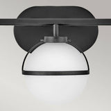 Hollis 3 Light Wall Light Opal Glass Black - Comet Lighting