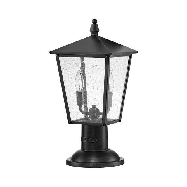 Huntersfield 2 Light Medium Pedestal Lantern Black - Comet Lighting