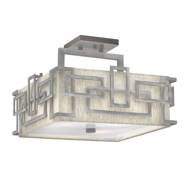 Lanza 3-Light Semi Flush Ceiling Light - Antique Nickel - Comet Lighting