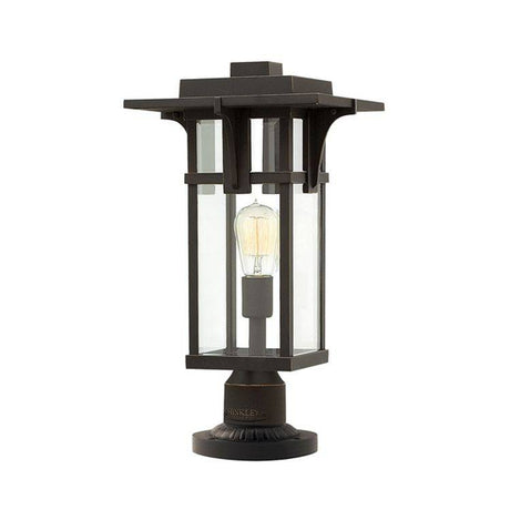 Manhattan Outdoor Pedestal Lantern Bronze - Comet Lighting